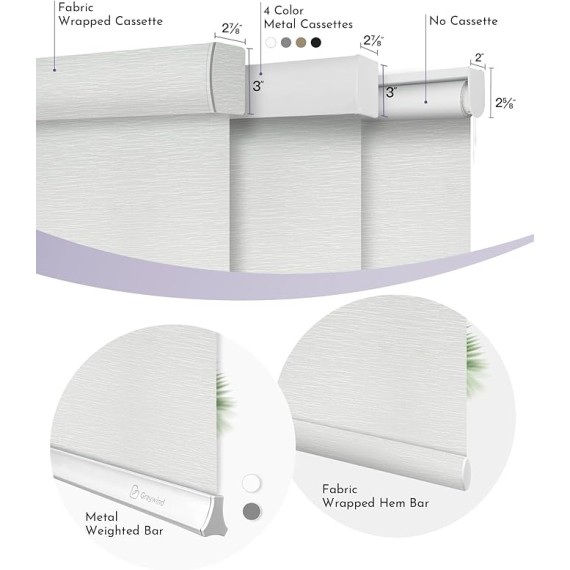 Motorized Roller Shades 100% Blackout Free Stop Window Shades Cordless Wireless Remote Control Window Roller Blinds with Valance for Smart Home and Office, Customized Size, Jacquard White