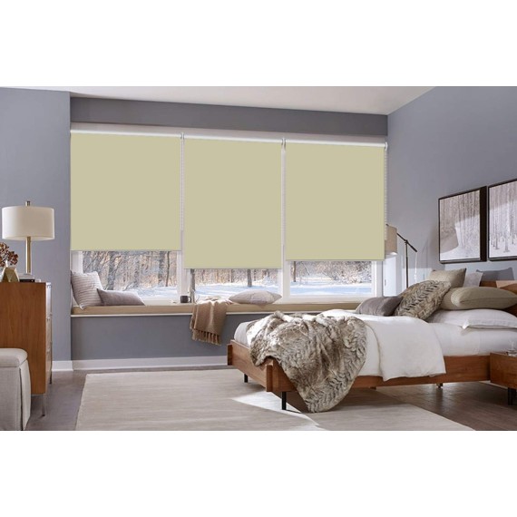 Beige Blackout Window Shades, Water and Oil Proof UV Protection Enery Saving Privacy Provided Window Roller Shades Blinds for Home, Hotel, Club, Restaurant