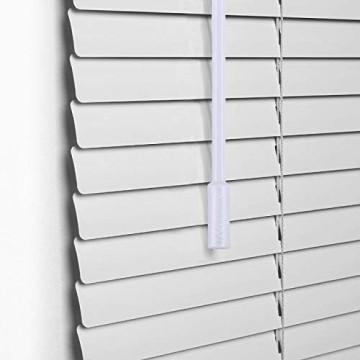 Custom Cut to Size No Tools-No Drill 1" Aluminum Mini Blinds, Cordless Blinds for Windows, Light Filtering Horizontal Window Blinds, White