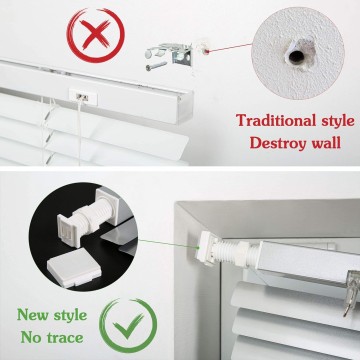 Custom Cut to Size No Tools-No Drill 1" Aluminum Mini Blinds, Cordless Blinds for Windows, Light Filtering Horizontal Window Blinds, White