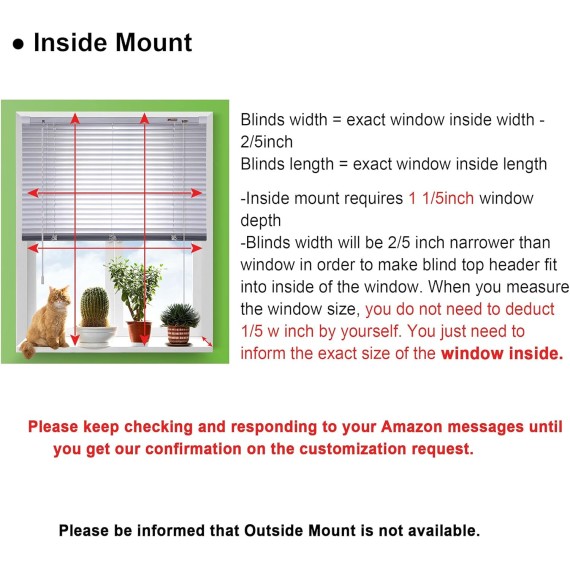 Custom Cut to Size No Tools-No Drill 1" Aluminum Mini Blinds, Cordless Blinds for Windows, Light Filtering Horizontal Window Blinds, White