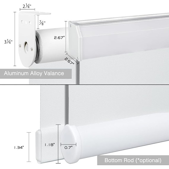 Motorized Roller Blind with Remote, 100% Blackout Electric Window Shades Customized, Automatic Rechargeable Smart Blinds, Compatible with Alexa Google (Striped Grey)