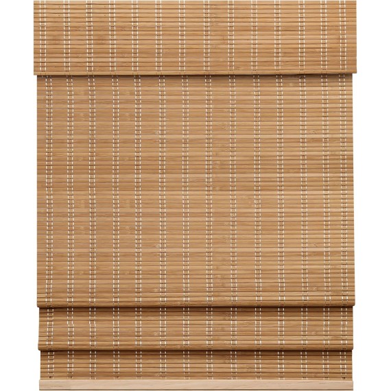 Cordless Bamboo Roman Shades, Light Filtering Window Treatment, Roll Up Bamboo Blinds for Window 23'' W x 60'' H