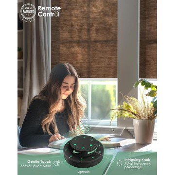 Motorized Blinds with Remote, Light Filtering Smart Blinds Work with Alexa Google Home, Automatic Roller Shades for Indoor Windows Living Room, Custom Size (Eco Cocoa)