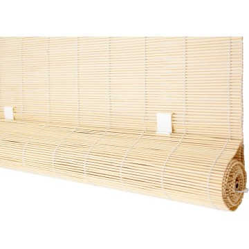 Natural Bamboo Matchstick Cord Free Roll Up Window Blind 84-Inch Wide by 66-Inch Length (Natural Beige)