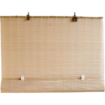 Natural Bamboo Matchstick Cord Free Roll Up Window Blind 84-Inch Wide by 66-Inch Length (Natural Beige)