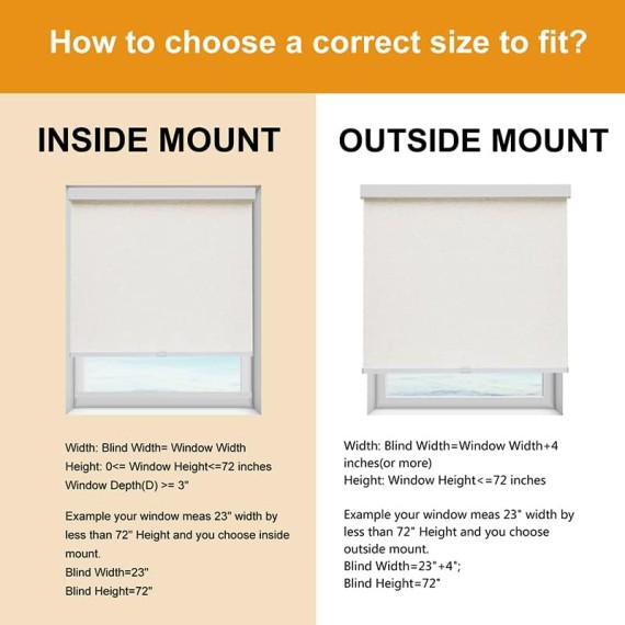 Free-Stop Cordless Light Filtering Roller Shades for Windows Natural Woven Fabric UV Protection Privacy Roller Window Shades for Windows, Home, Living Room, Office, Patio