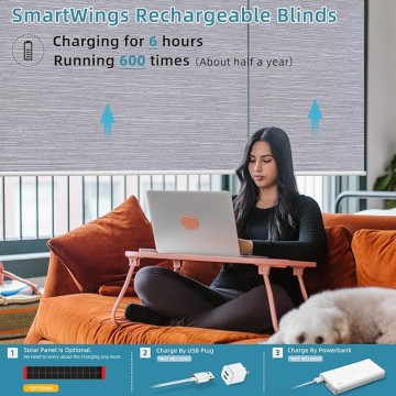 Motorized Roller Shades Work with HomeKit, 100% Blackout Window Shades, Cordless Wireless Remote Control Roller Blinds for Smart Home and Office, Essential Grey, Customized Size