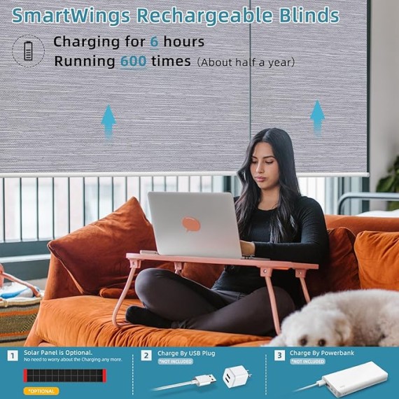 Motorized Roller Shades Work with HomeKit, 100% Blackout Window Shades, Cordless Wireless Remote Control Roller Blinds for Smart Home and Office, Essential Grey, Customized Size