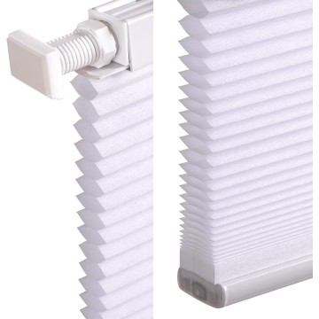 Cordless Cellular Shades, No Tools No Drill Light Filtering Custom Cut to Size Honeycomb Shades Pleated Polyester Blinds for Windows (White, Any Size 16-52 Wide and 12-72 High)
