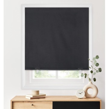 100% Blackout Roller Shades, No tools No Drill Cordless Blinds for Windows, Thermal Insulated UV Protection Privacy Window Shades for Bedroom (36''W x 72''H, Black)