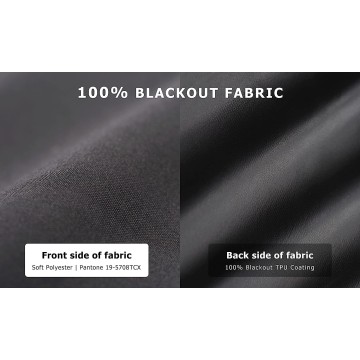 100% Blackout Roller Shades, No tools No Drill Cordless Blinds for Windows, Thermal Insulated UV Protection Privacy Window Shades for Bedroom (48''W x 72''H, Black)