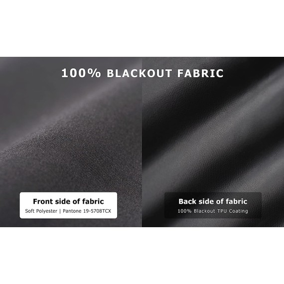 100% Blackout Roller Shades, No tools No Drill Cordless Blinds for Windows, Thermal Insulated UV Protection Privacy Window Shades for Bedroom (48''W x 72''H, Black)