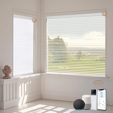 Motorized Blackout Roller Shade Fabric Covered Valance and Bottom Rod, Remote Control Electric Window Blind Compatible with Alexa Google via Hub, Custom Size (Dark Coffee - Wrapped Fabric)