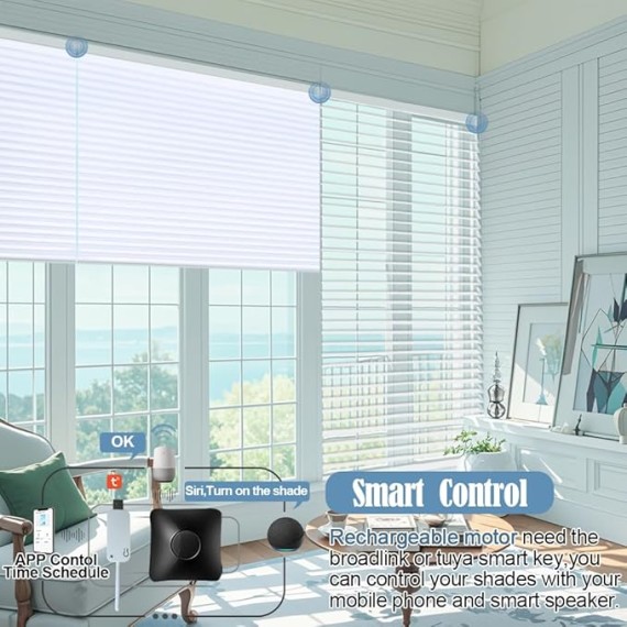 Motorized Blackout Roller Shade Fabric Covered Valance and Bottom Rod, Remote Control Electric Window Blind Compatible with Alexa Google via Hub, Custom Size (Dark Coffee - Wrapped Fabric)