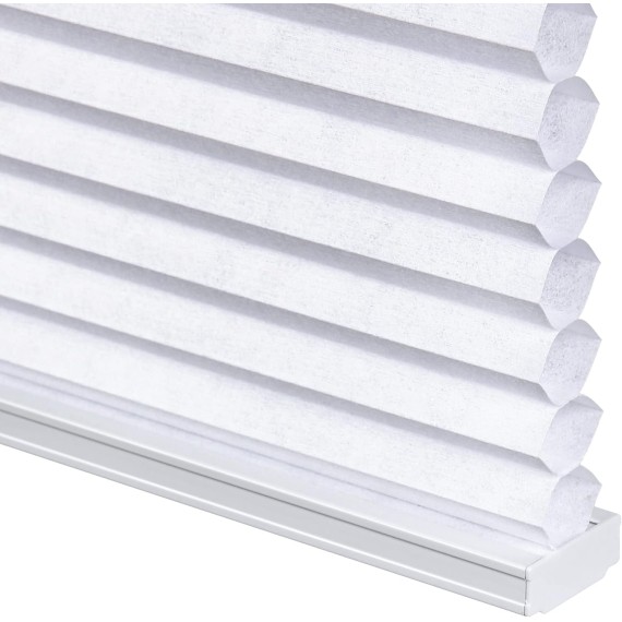 Top Down Bottom Up (TDBU) Cordless Cellular Shades, Light Filtering Honeycomb Shades Pleated Polyester Blinds for Window, White