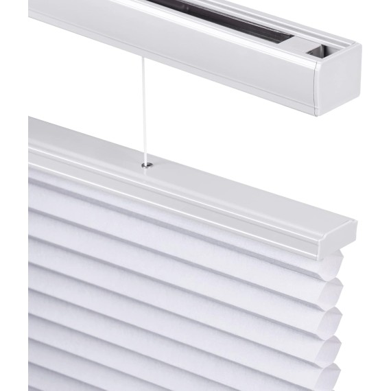 Top Down Bottom Up (TDBU) Cordless Cellular Shades, Light Filtering Honeycomb Shades Pleated Polyester Blinds for Window, White