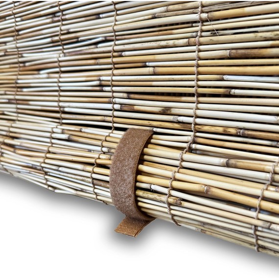 Backyard X-Scapes Light-Filtering Cord-Free Bamboo Reed Roll-Up Blind Shades for Windows Manual Roman Blinds Natural 60 in W x 72 in H
