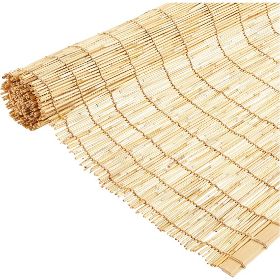 Backyard X-Scapes Light-Filtering Cord-Free Bamboo Reed Roll-Up Blind Shades for Windows Manual Roman Blinds Natural 60 in W x 72 in H