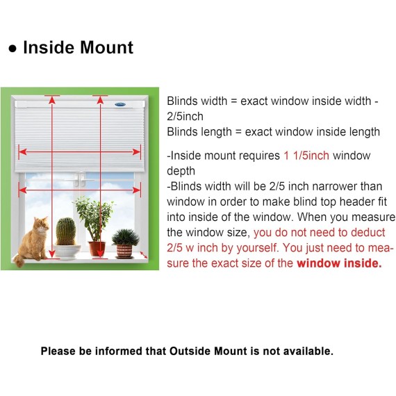 Cordless Cellular Shades No Tools No Drill Blackout Cellular Blinds for Window Size 20" W x 64" H, Silver White