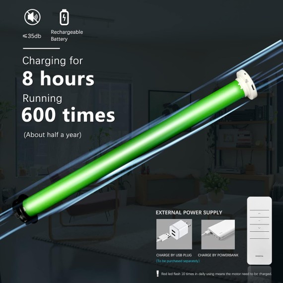 Changshade Motorized Roller Shades for Windows, Custom Blinds Blackout Remote Control Wireless Window Blinds with Thermal Insulated for Home, Hotel, Office, Easy Installation Grey