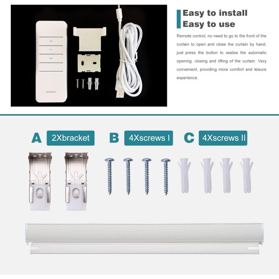 Changshade Motorized Roller Shades for Windows, Custom Blinds Blackout Remote Control Wireless Window Blinds with Thermal Insulated for Home, Hotel, Office, Easy Installation Grey