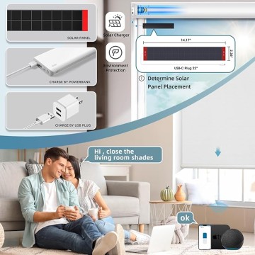 Motorized Roller Shades Work with Homekit, 100% Blackout Smart Blinds for Windows, Cordless Remote Control Window Shades, Essential White, Customized Size