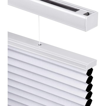 Top Down Bottom Up (TDBU) Cordless Cellular Shades, Blackout Light Blocking Honeycomb Shades Pleated Polyester Blinds for Window Size 23" W x 48" H, White