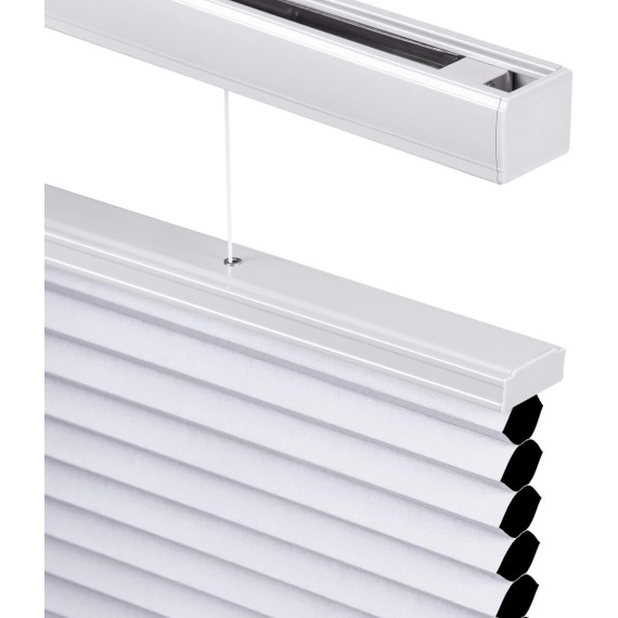 Top Down Bottom Up (TDBU) Cordless Cellular Shades, Blackout Light Blocking Honeycomb Shades Pleated Polyester Blinds for Window Size 23" W x 48" H, White