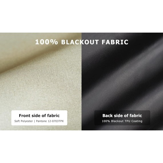 100% Blackout Roller Shades, No tools No Drill Cordless Blinds for Windows, Thermal Insulated UV Protection Privacy Window Shades for Bedroom (36''W x 72''H, Cream)