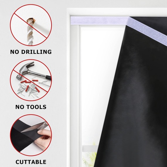100% Blackout Roller Shades, No tools No Drill Cordless Blinds for Windows, Thermal Insulated UV Protection Privacy Window Shades for Bedroom (36''W x 72''H, Cream)