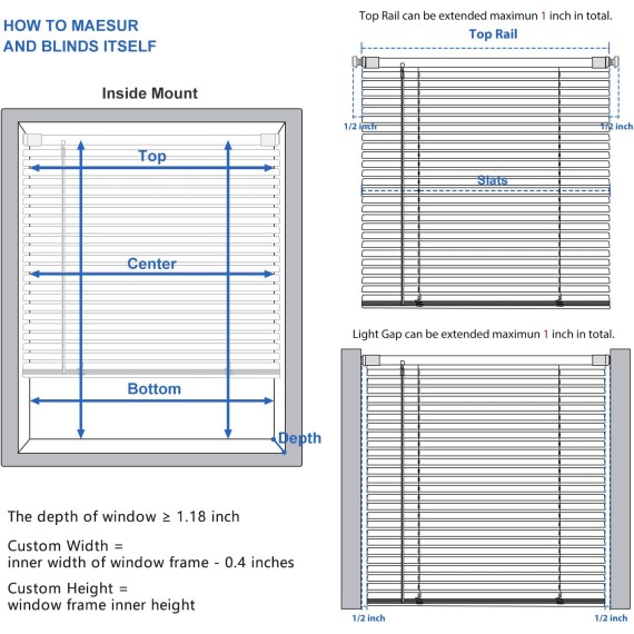 Cordless No Tools-No Drill 1" Vinyl Horizontal Mini Blinds, Light Filtering Blinds for Windows, Blinds & Shades for Window, White