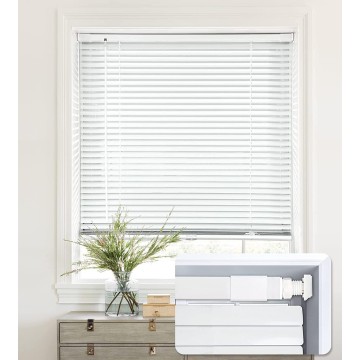 No Tools-No Drill 1" Aluminum Mini Blinds, Cordless Blinds for Windows, Light Filtering Horizontal Blinds and Shades for Window, White