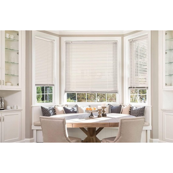 No Tools-No Drill 1" Aluminum Mini Blinds, Cordless Blinds for Windows, Light Filtering Horizontal Blinds and Shades for Window, Cream