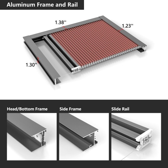 Cordless Cellular Shades, Custom Cut to Size 100% Blackout Light Blocking Privacy Protecting Honeycomb Pleated Blinds for Windows, lnside Mount ONLY(Red, 12-51 Wide and 12-74 High)