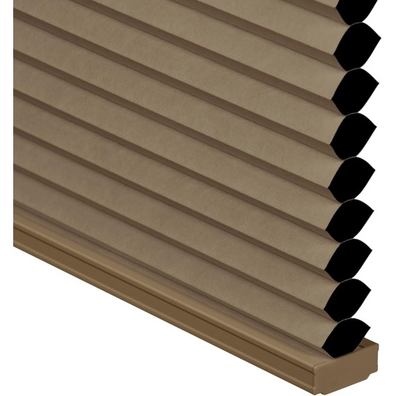 Custom Cordless Top Down Bottom Up Cellular Shades, Blackout Room Darkening Honeycomb Shades Pleated Blinds for Windows, Brown