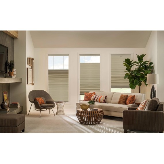 Custom Cordless Top Down Bottom Up Cellular Shades, Blackout Room Darkening Honeycomb Shades Pleated Blinds for Windows, Brown