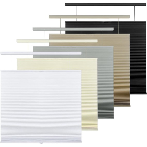 Custom Cordless Top Down Bottom Up Cellular Shades, Blackout Room Darkening Honeycomb Shades Pleated Blinds for Windows, Brown