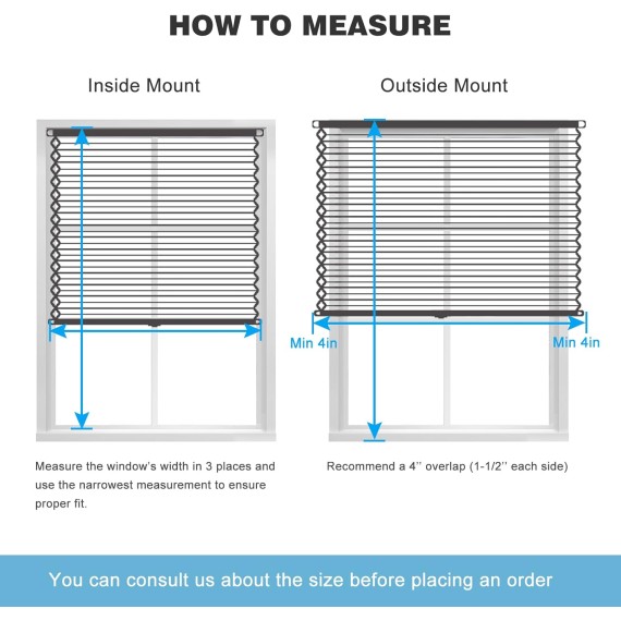 Custom Cut to Size Cordless Cellular Shades, Blackout Room Darkening Honeycomb Shades Pleated Blinds for Windows, Beige