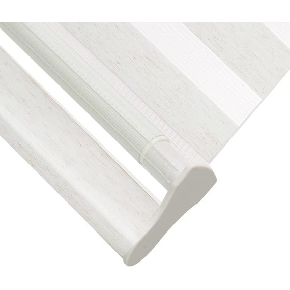 Custom Cordless Zebra Roller Blinds with Polyester Cover, Dual Layer Light Filtering Sheer Shades Horizontal Window Blinds for Day and Night, Beige