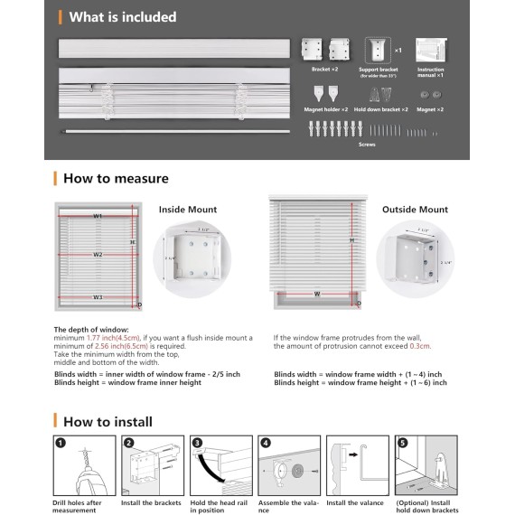 2" Real Wood Blinds, White Wood Blinds, Cordless Room Darkening Blinds for Windows - Actual Blinds, Basswood - White