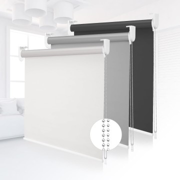 100% Blackout Roller Shades, Pull down shades for Window Thermal Insulated UV Protection Waterproof Blackout Fabric, Chain Corded roll up and Down Blinds,20x72,White