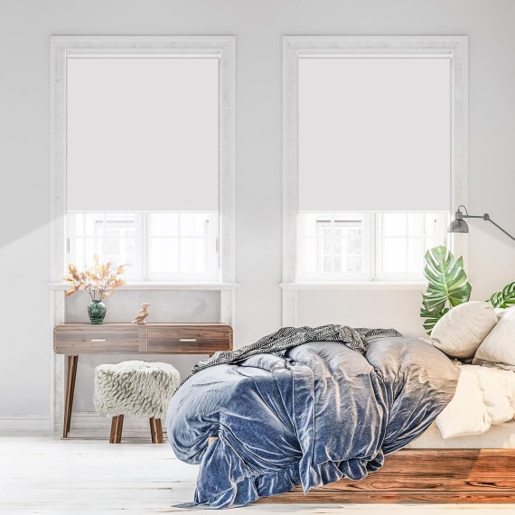 100% Blackout Roller Shades, Pull down shades for Window Thermal Insulated UV Protection Waterproof Blackout Fabric, Chain Corded roll up and Down Blinds,20x72,White