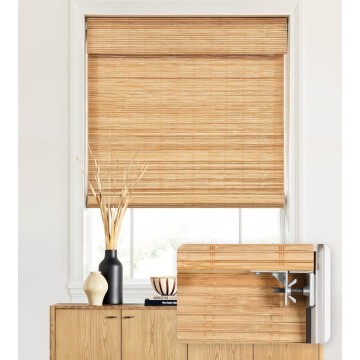 Custom No Tools No Drill Cordless Bamboo Roman Shades, Light Filtering Window treatment, Roll Up Retro Bamboo Blinds for Windows, Any Size 20-58 Wide and 23-93 High, Carbonized206