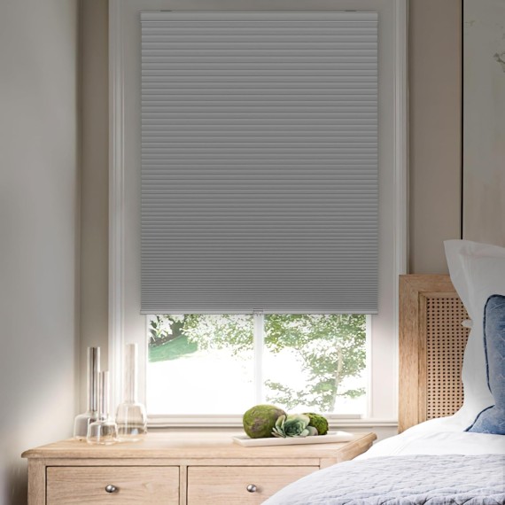 No Tools No Drill Cordless Cellular Shades, Blackout Honeycomb Shades Room Darkening Pleated Blinds for Window Size 19" W x 36" H, White
