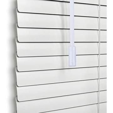 Cordless 1" Aluminum Mini Blinds, Blackout Privacy Room Darkening Horizontal Window Blinds, Custom Cut to Size Blinds for Windows, White