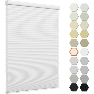 Cordless Cellular Shades, Custom Cut to Size Light Filtering 1.5 inch Honeycomb Shades Pleated Blinds for Windows, White
