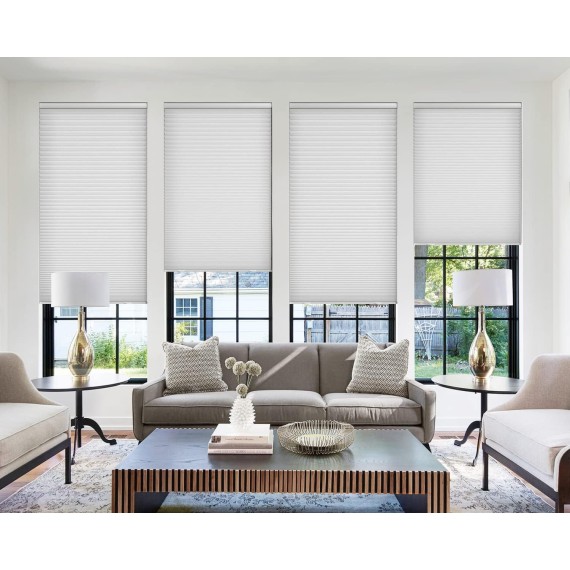 Cordless Cellular Shades, Custom Cut to Size Light Filtering 1.5 inch Honeycomb Shades Pleated Blinds for Windows, White