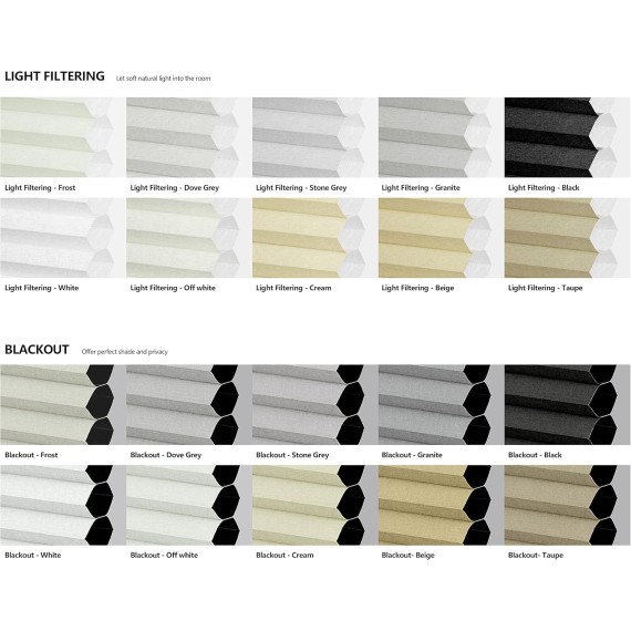 Cordless Cellular Shades, Custom Cut to Size Light Filtering 1.5 inch Honeycomb Shades Pleated Blinds for Windows, White