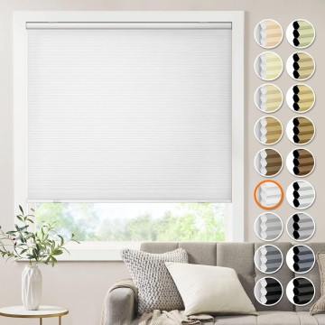 Cordless Cellular Shades, Light Filtering Customized Honeycomb Shades Pleated Blinds for Windows, White